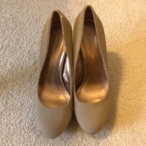 BCBG Nude shoes with sparkly heel
